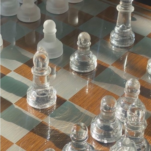 Glass Chess Set Home Decor or Board Games - Picture 2 of 6
